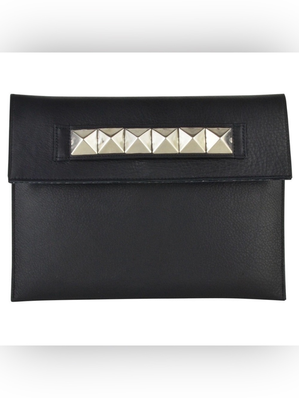 J.J. Winters Black Leather Billie Tech Case/ Clutch